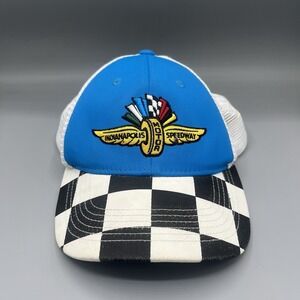 Indianapolis Motor Speedway Mesh Checkered Flag Hat Indy Racing Cap